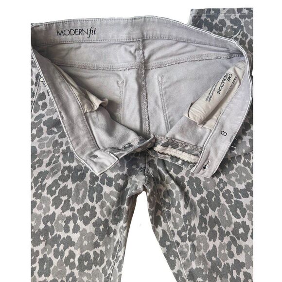 Ann Taylor Modern Fit 3 tone grey cheetah animal print stretch Sz 10 leopard - Picture 5 of 8